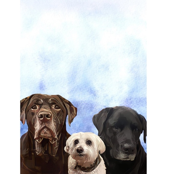 Digital Pet Portraits In Rustic Brown Frame - Picture 4 of 8